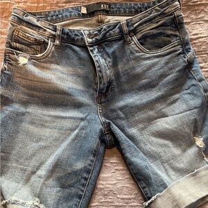 Kut from the Kloth Light Blue Distressed Jean Shorts